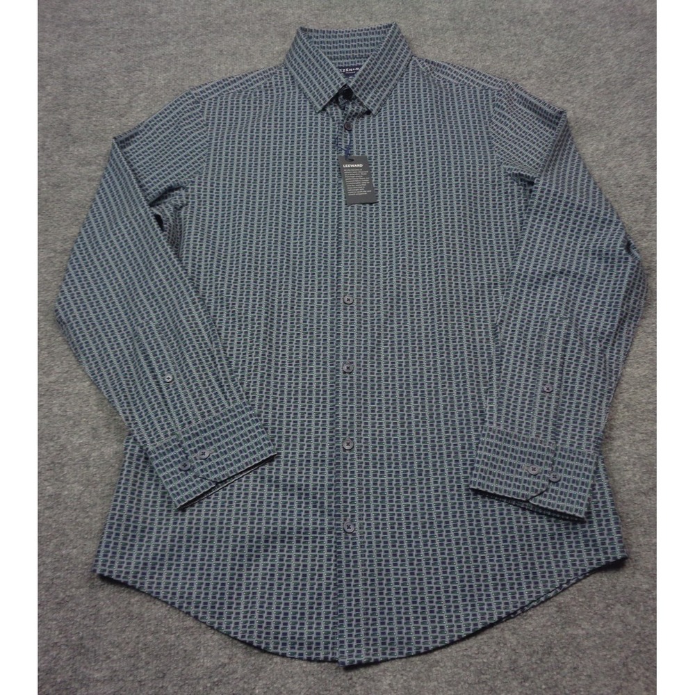 NWT Mizzen Main Leeward Performance Shirt Mens M‎ Trim Geometric Button Up